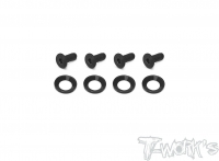 T-Works Engine Mount Washer And Screw Set （For Team Associated RC8 B3/B3.2/T3.2/T3.2E/Mugen MBX8R） Each 4 pcs.